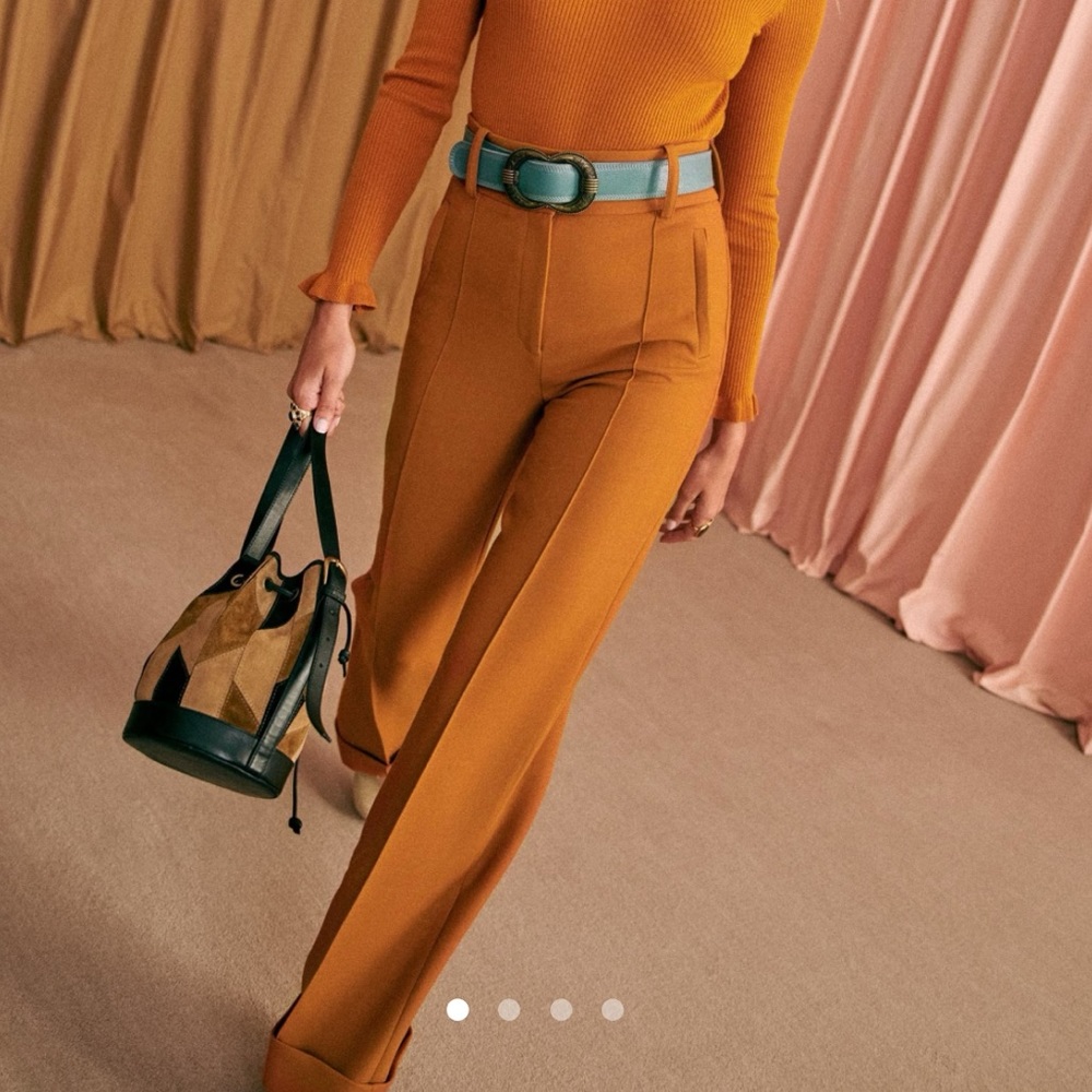 ISO Sezane Lukas Trousers in Dark Ochre Size 2